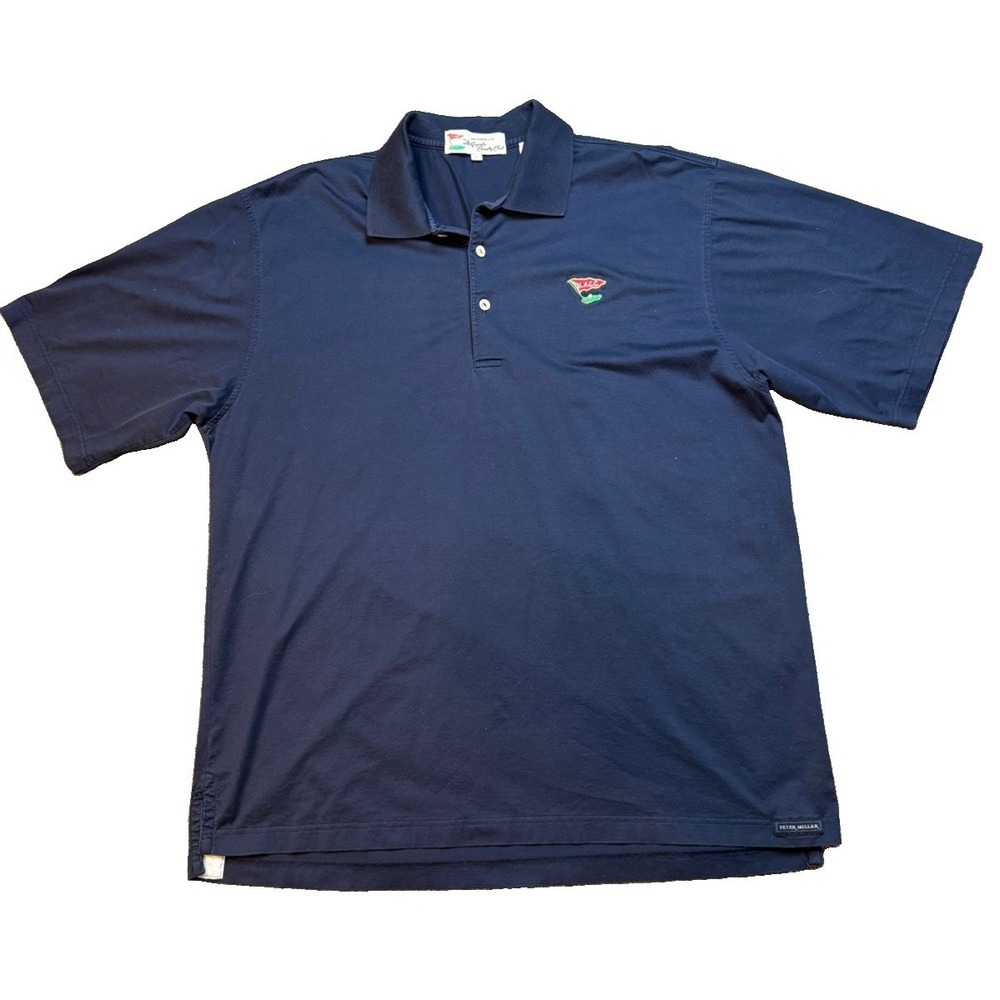 Vintage Peter Millar Men's Polo LACC Los Angeles Country Club Golf 100% Cotton L